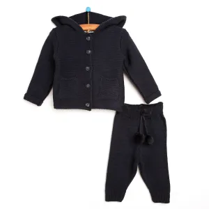 HelloBaby Newborn Knit Cardigan - Bottom - Navy