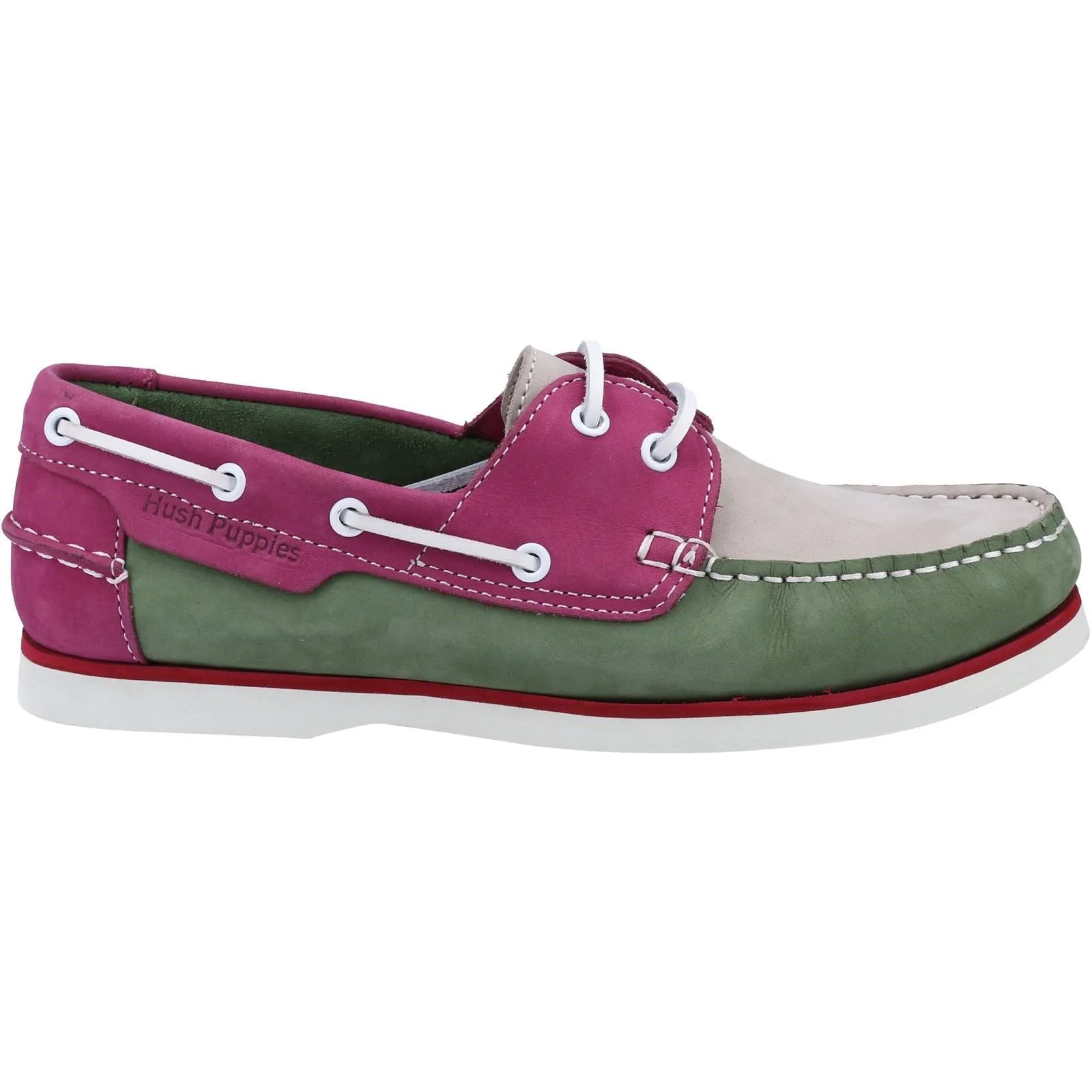 Hush Puppies Hattie Green Leather Female Lace Ladies Shoes