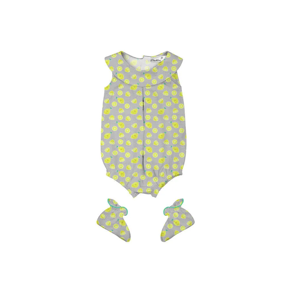 Layette Set with Baby Bodysuit & Booties <br> Lemons <br> <span style="font-size: 11px; font-family:Helvetica,Arial,sans-serif;">Can Be Personalised</span>