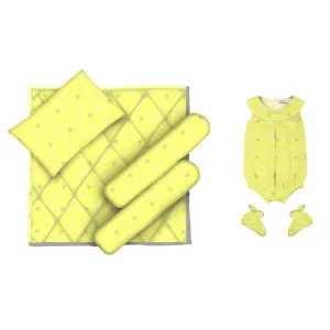 Layette Set with Baby Bodysuit & Booties <br> Yellow Star <br> <span style="font-size: 11px; font-family:Helvetica,Arial,sans-serif;">Can Be Personalised</span>