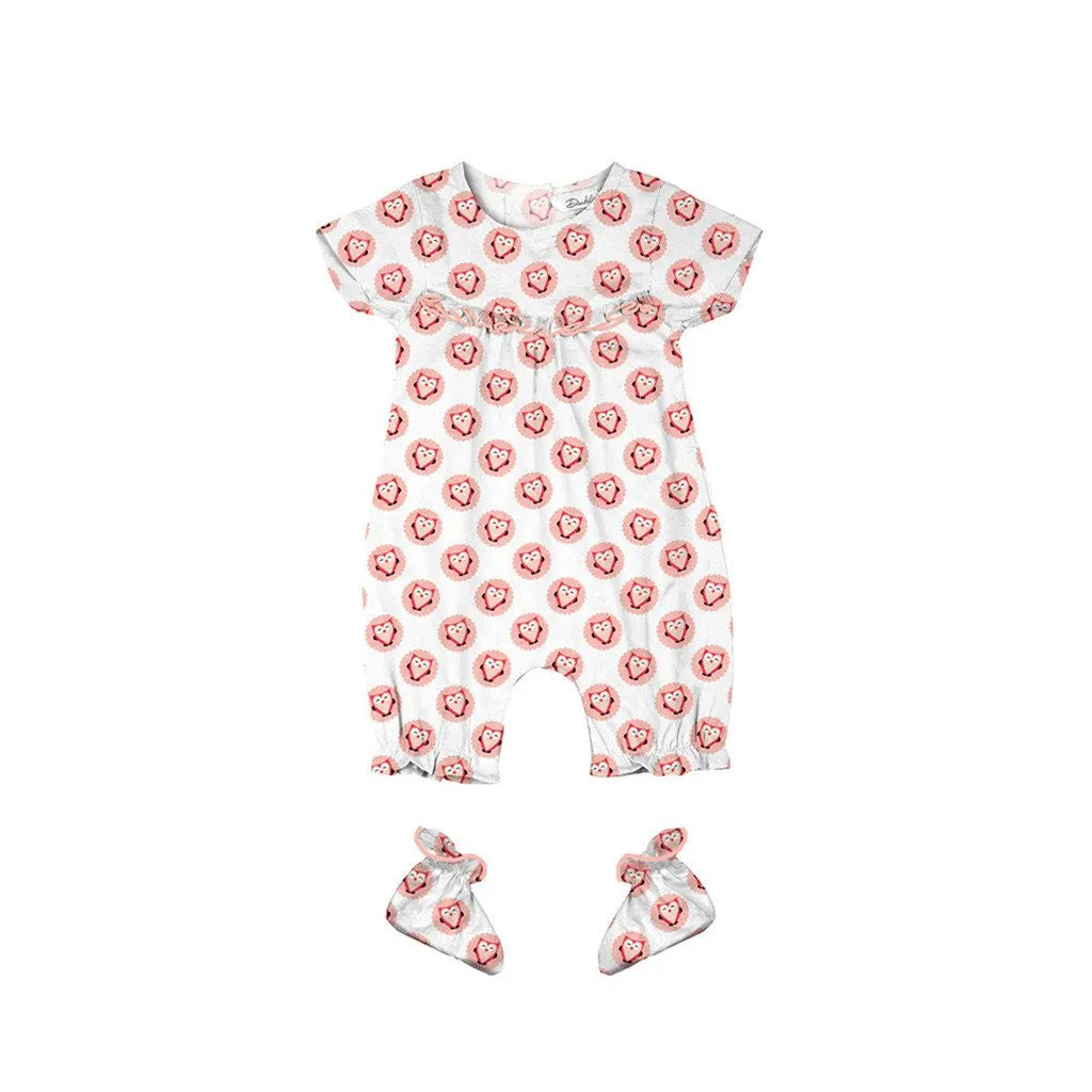 Layette Set with Short-Legged Romper & Booties <br> Heart in Owl <br> <span style="font-size: 11px; font-family:Helvetica,Arial,sans-serif;">Can Be Personalised</span>