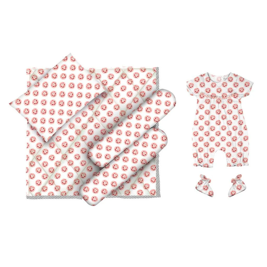 Layette Set with Short-Legged Romper & Booties <br> Heart in Owl <br> <span style="font-size: 11px; font-family:Helvetica,Arial,sans-serif;">Can Be Personalised</span>