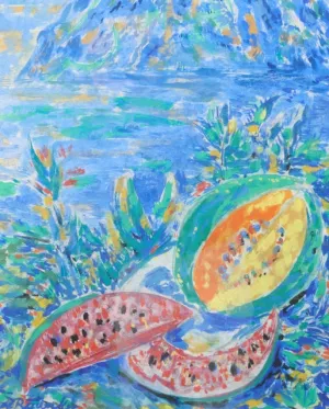 Max Raedecker, A Mediterranean landscape with melons
