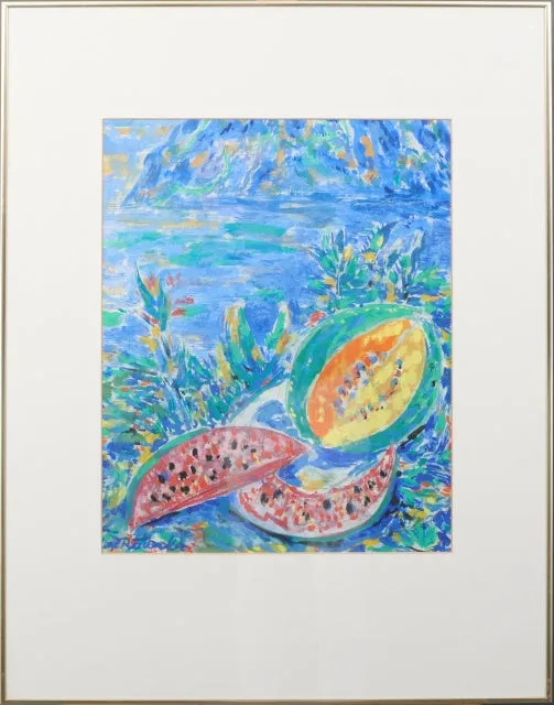Max Raedecker, A Mediterranean landscape with melons