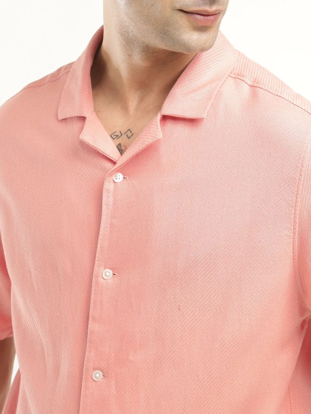 Men's Solid Camp Collar Shirt