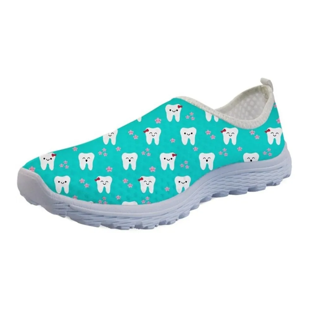 Mesh Lightweight Slip On Sneakers for Women Dentista Pattern Cute Shoes Women Flats Buty Dentysta Beach Water Shoes