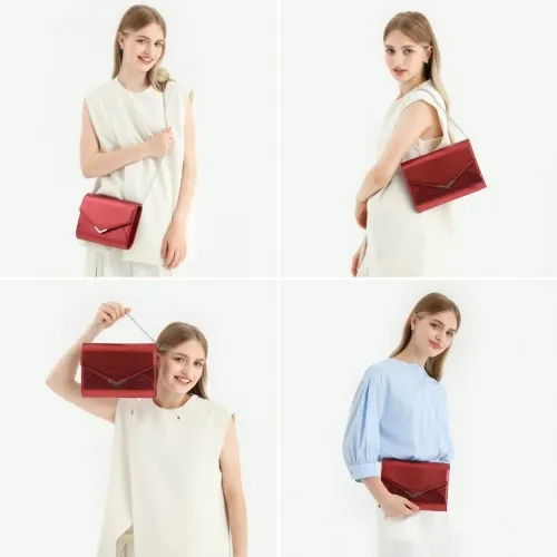 Miss Lulu Grey Glitter Envelope Flap Clutch – Elegant Evening Bag for Formal Occasions