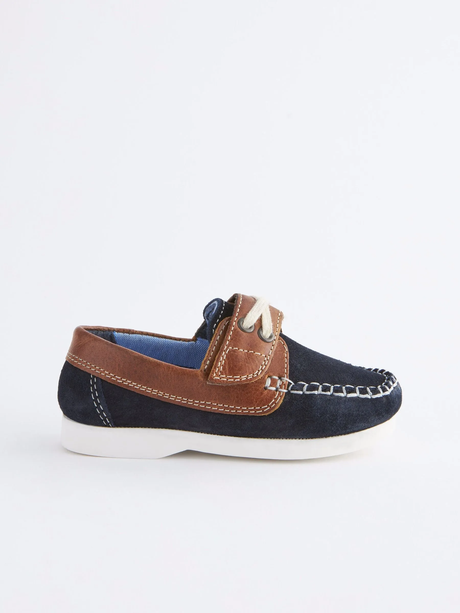 Navy Blue Leather Boat Shoes