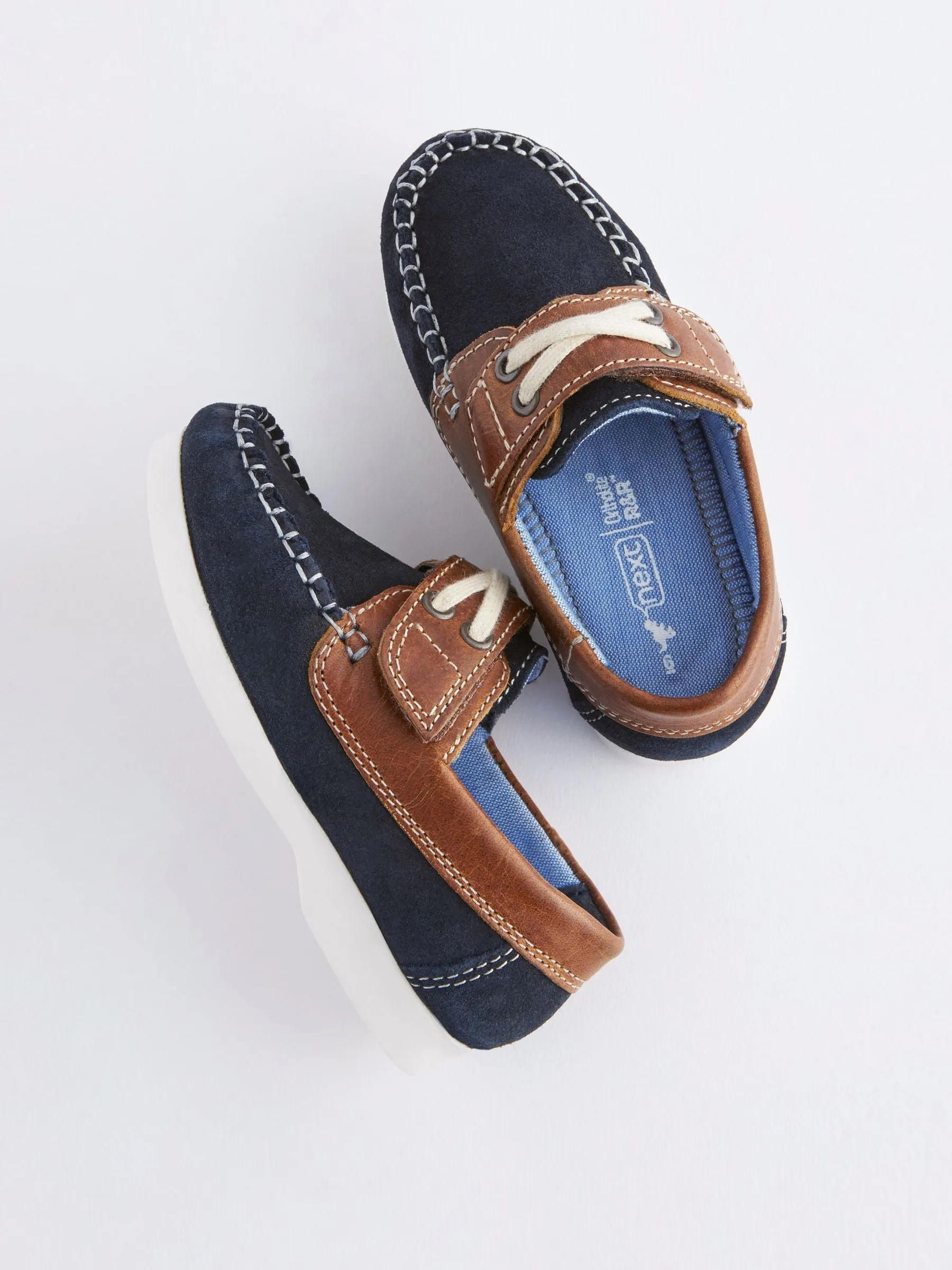 Navy Blue Leather Boat Shoes