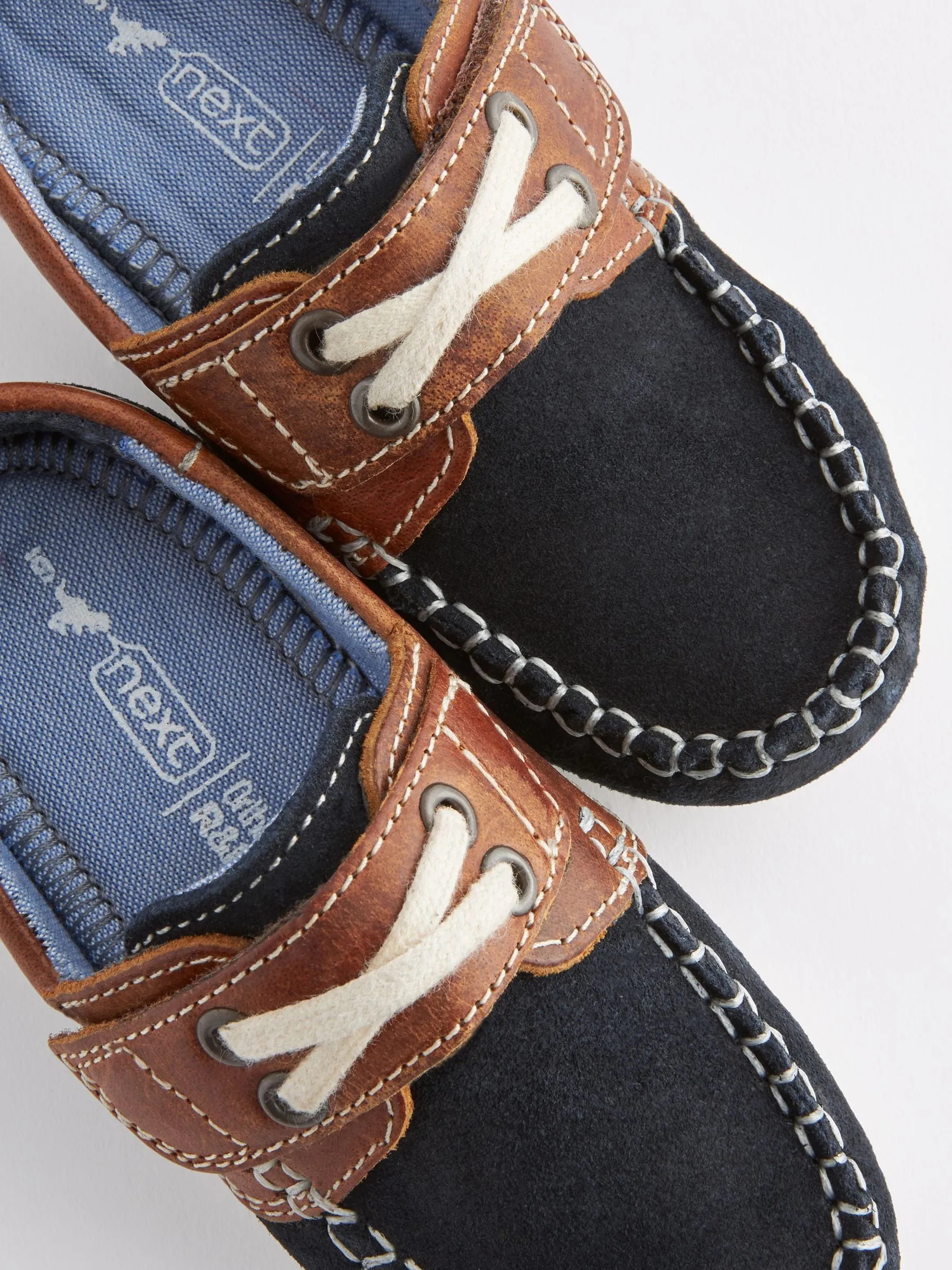 Navy Blue Leather Boat Shoes