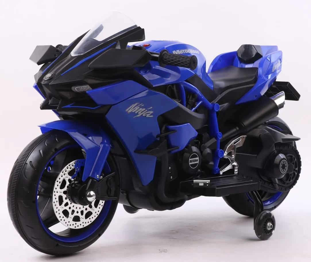 New 2025 Ninja Style Motorcycle Upgraded H2R | 12V Ride On | Light on Wheels | 1 Seater | Ages 3-7 Approx