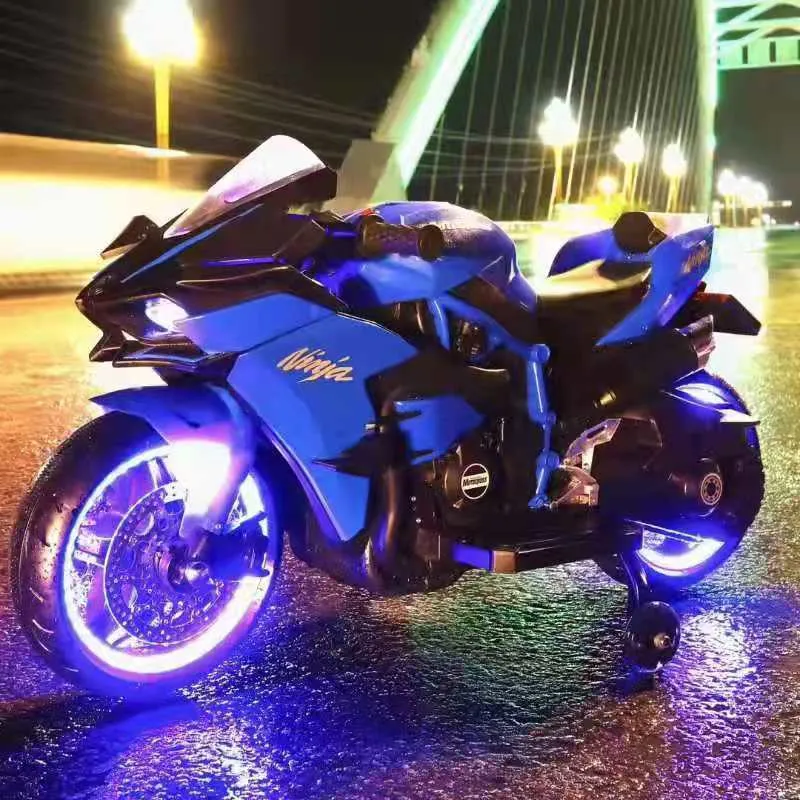 New 2025 Ninja Style Motorcycle Upgraded H2R | 12V Ride On | Light on Wheels | 1 Seater | Ages 3-7 Approx