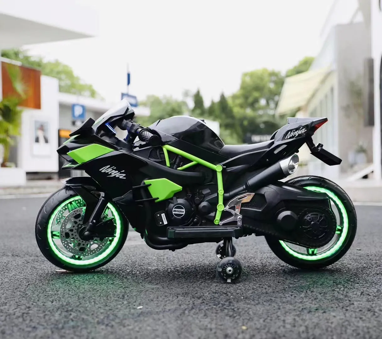 New 2025 Ninja Style Motorcycle Upgraded H2R | 12V Ride On | Light on Wheels | 1 Seater | Ages 3-7 Approx