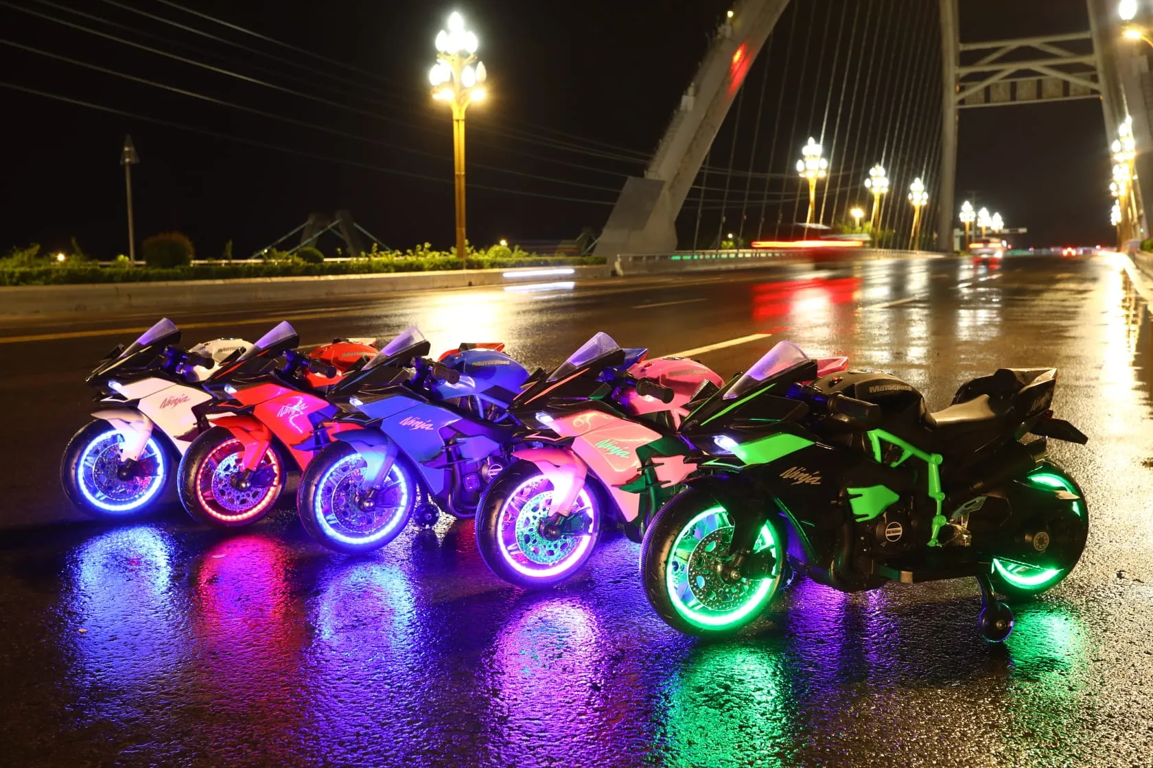 New 2025 Ninja Style Motorcycle Upgraded H2R | 12V Ride On | Light on Wheels | 1 Seater | Ages 3-7 Approx