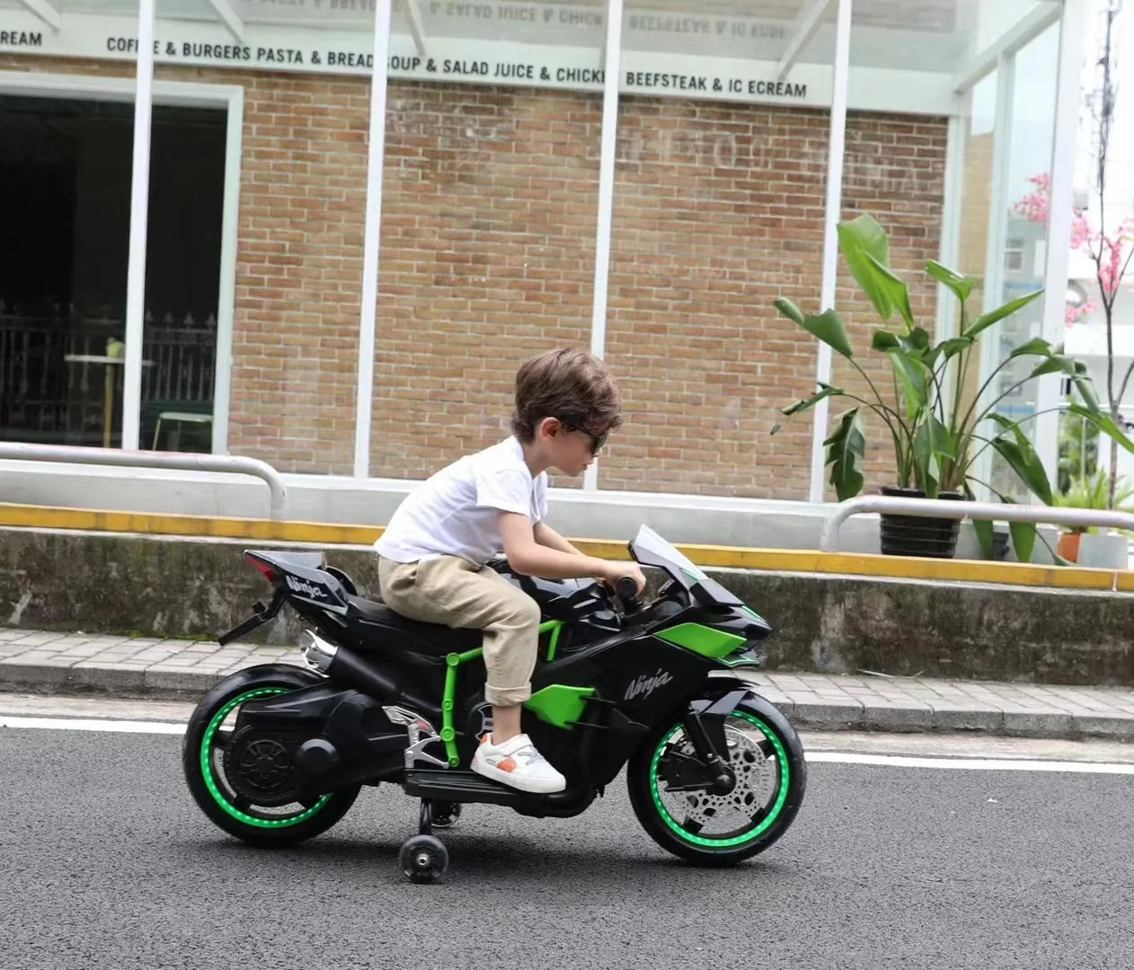 New 2025 Ninja Style Motorcycle Upgraded H2R | 12V Ride On | Light on Wheels | 1 Seater | Ages 3-7 Approx