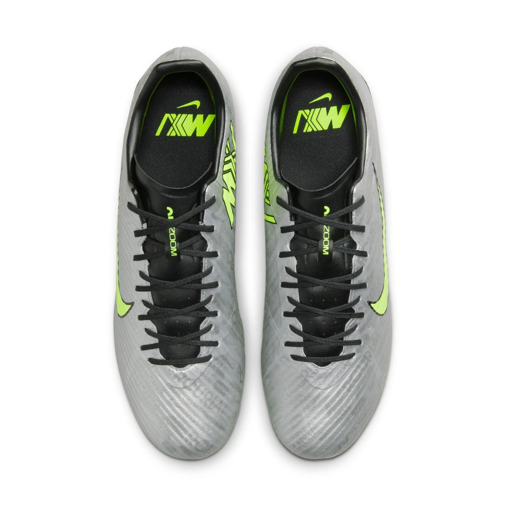 Nike Air Zoom Mercurial Vapor 15 Academy XXV FG/MG Firm Ground Soccer Cleats - MetallicSilver/Volt/Black