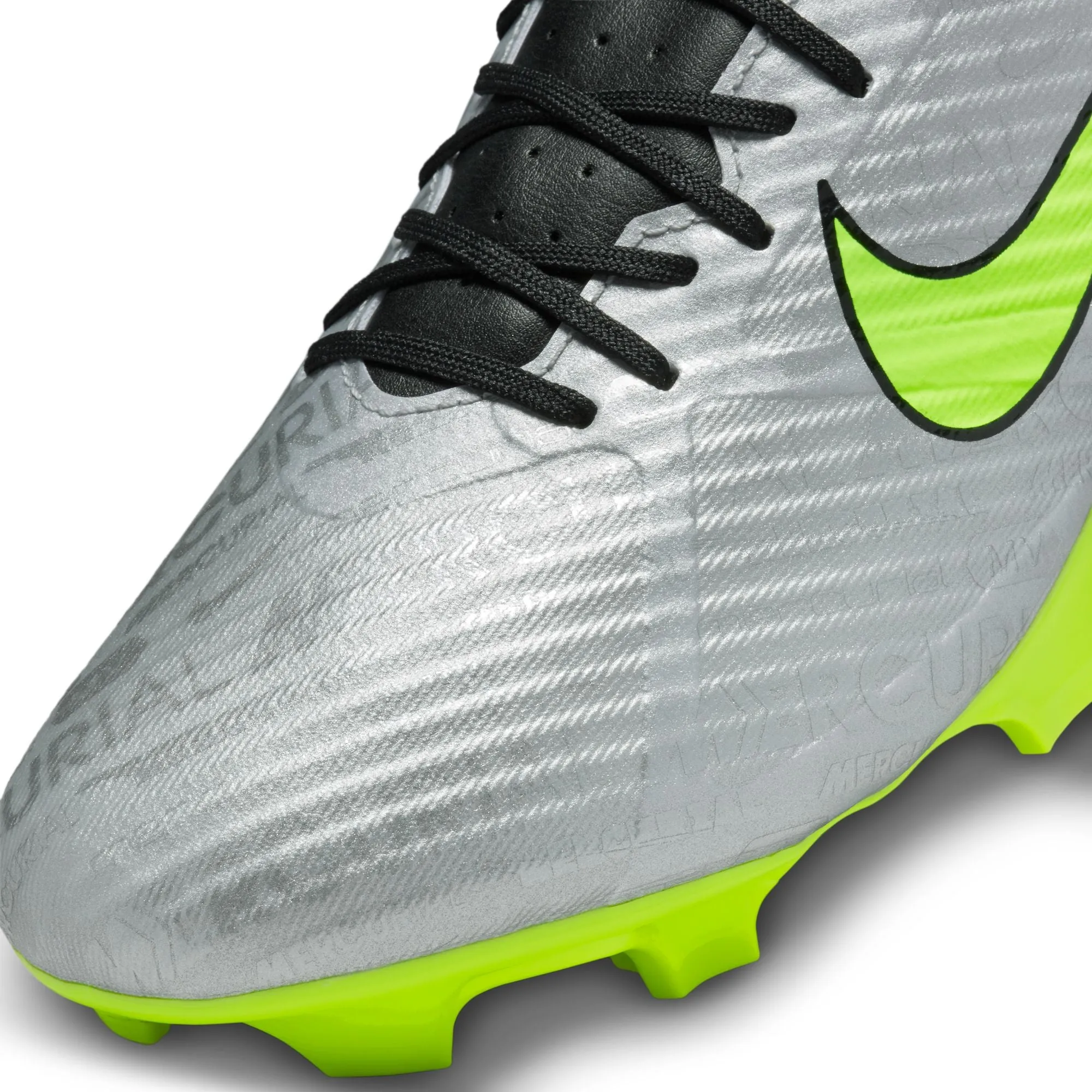 Nike Air Zoom Mercurial Vapor 15 Academy XXV FG/MG Firm Ground Soccer Cleats - MetallicSilver/Volt/Black