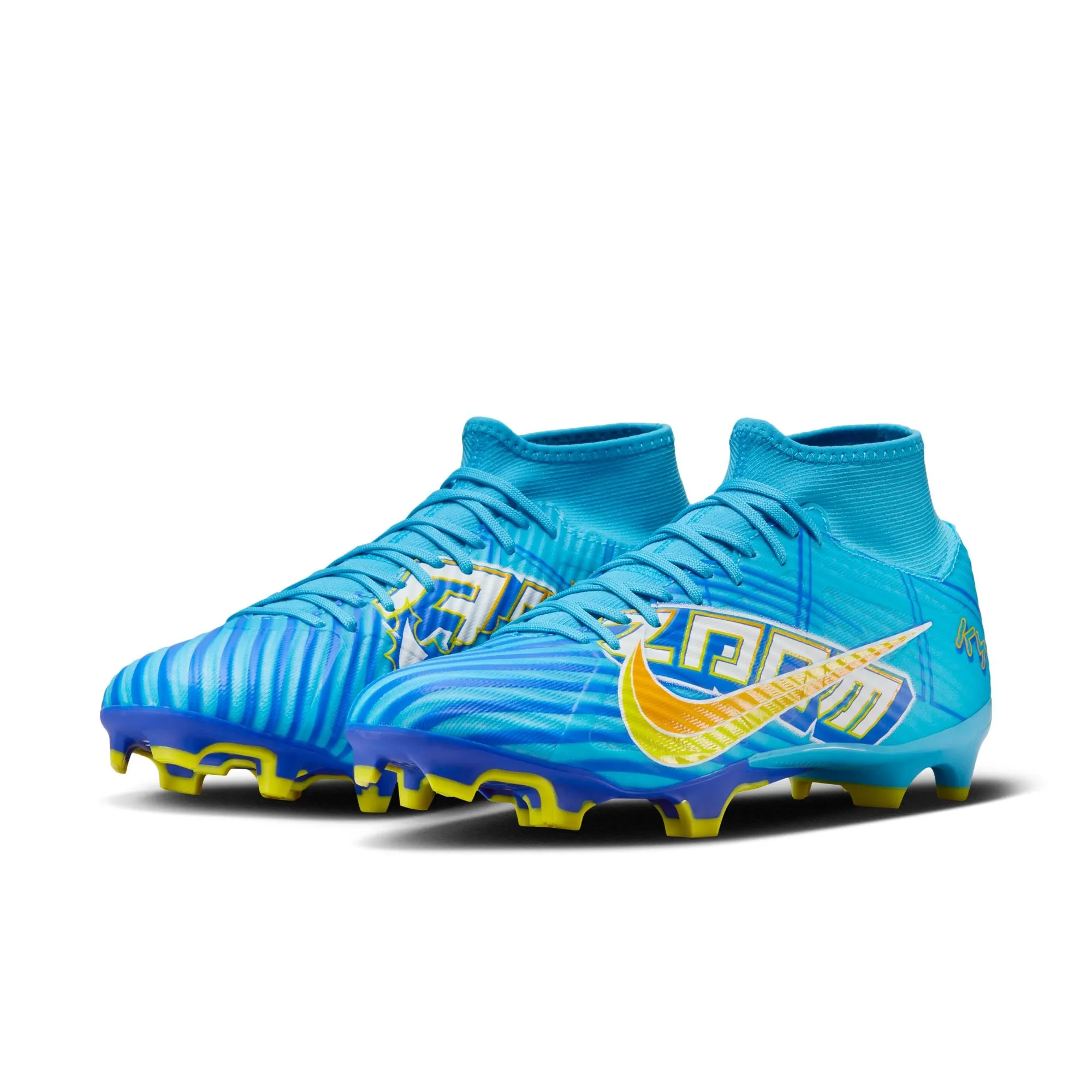 Nike Zoom Mercurial Superfly 9 Academy KM FG/MG Soccer Cleat - Baltic Blue/White