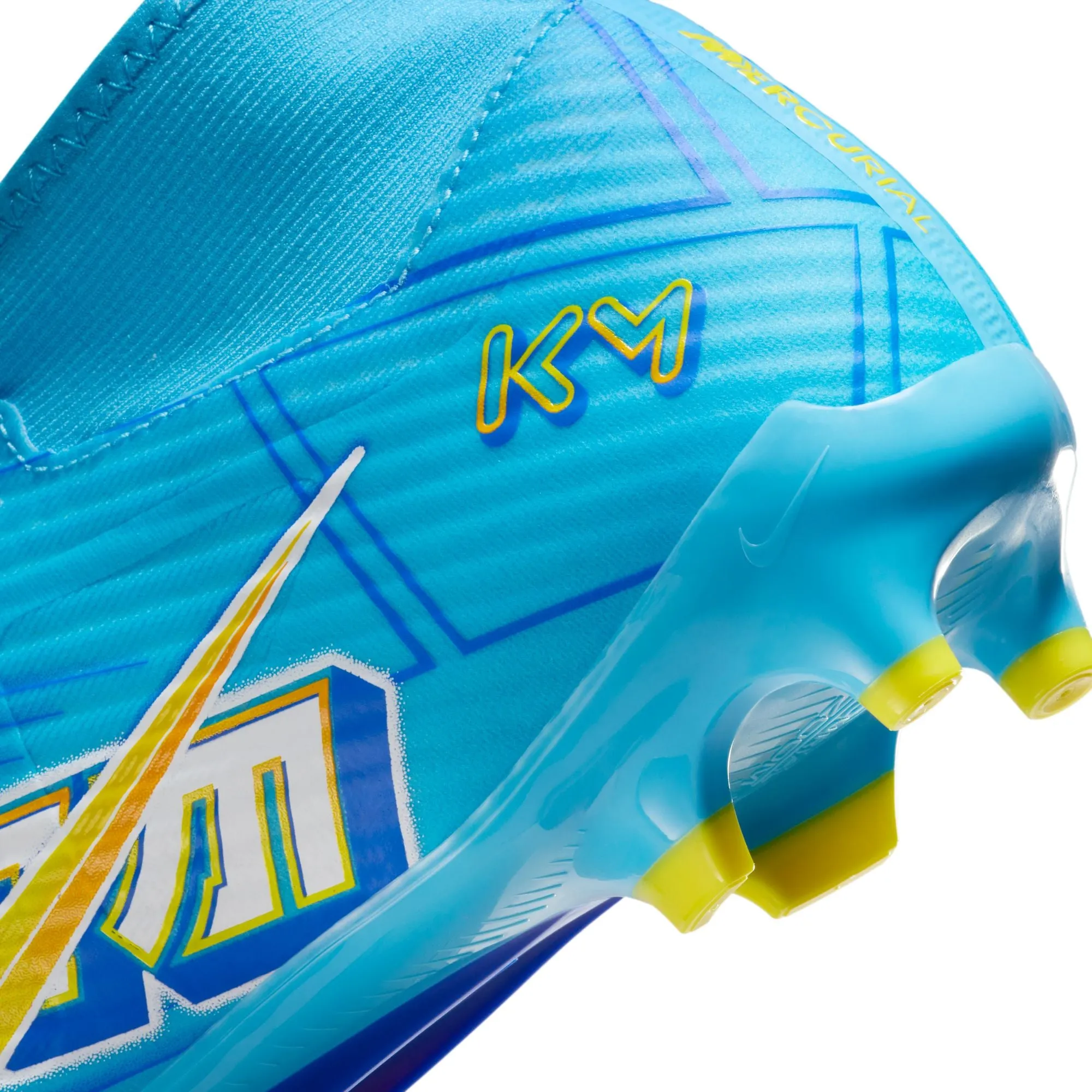 Nike Zoom Mercurial Superfly 9 Academy KM FG/MG Soccer Cleat - Baltic Blue/White