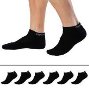 Premium Cotton Ankle Socks (6 Pairs)-Black