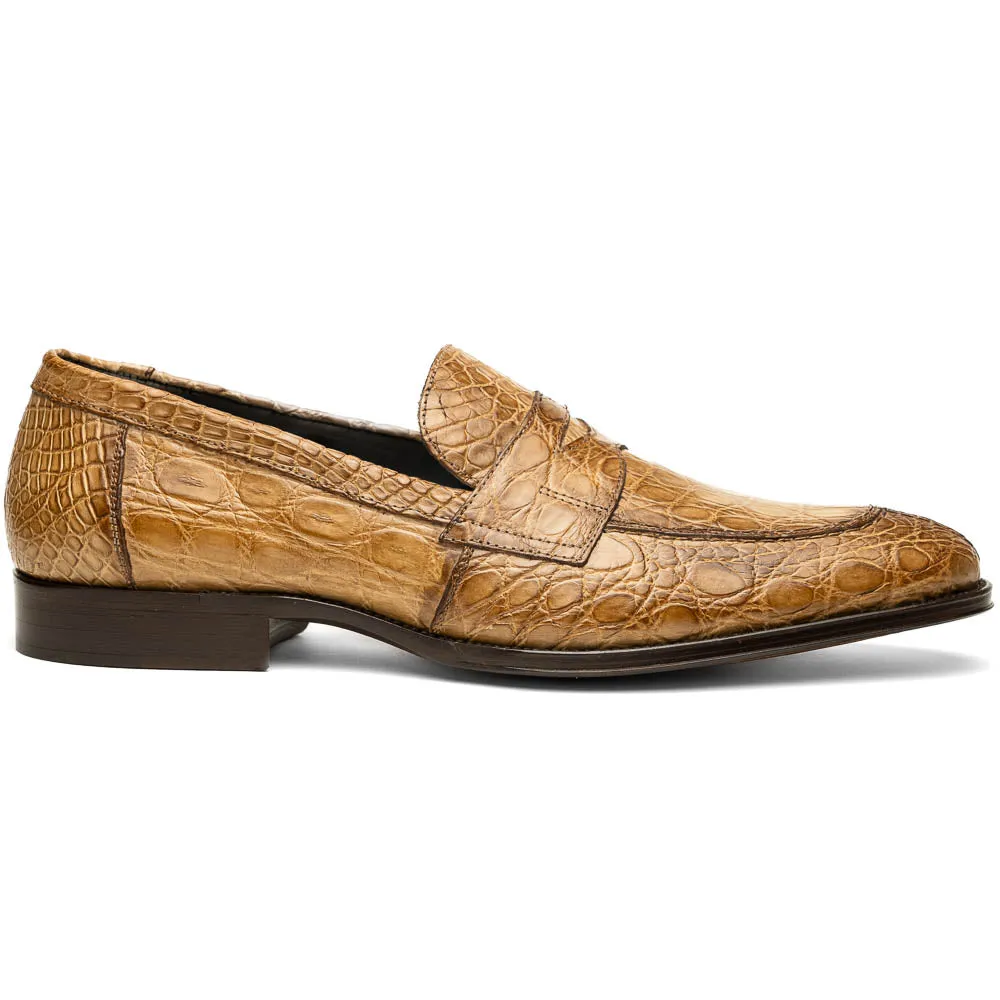 Roma Crocodile Penny Loafer in Taupe by Zelli Italia