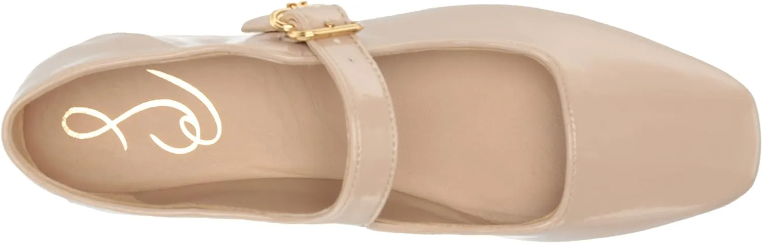 Sam Edelman Michaela Mary Jane Chai Latte Pull On Buckle Ankle Strap Flats Shoes
