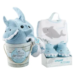 Shark Baby 6-Piece Gift Set Bundle - Blue