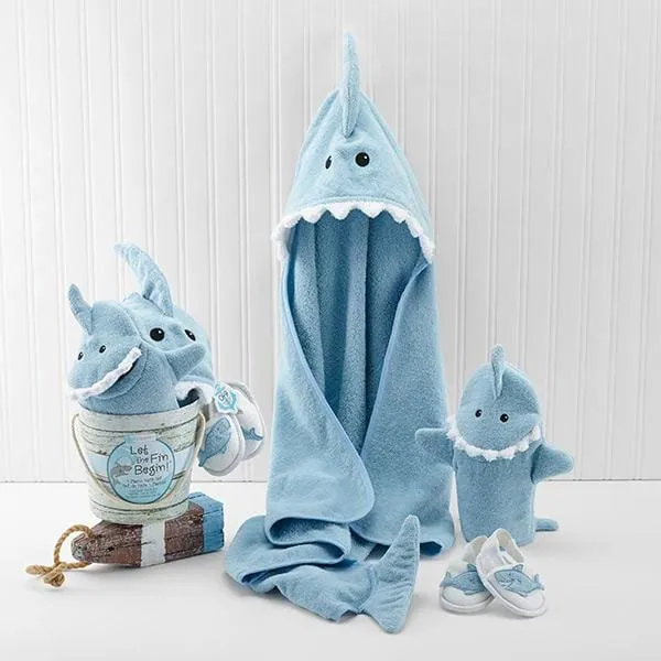 Shark Baby 6-Piece Gift Set Bundle - Blue