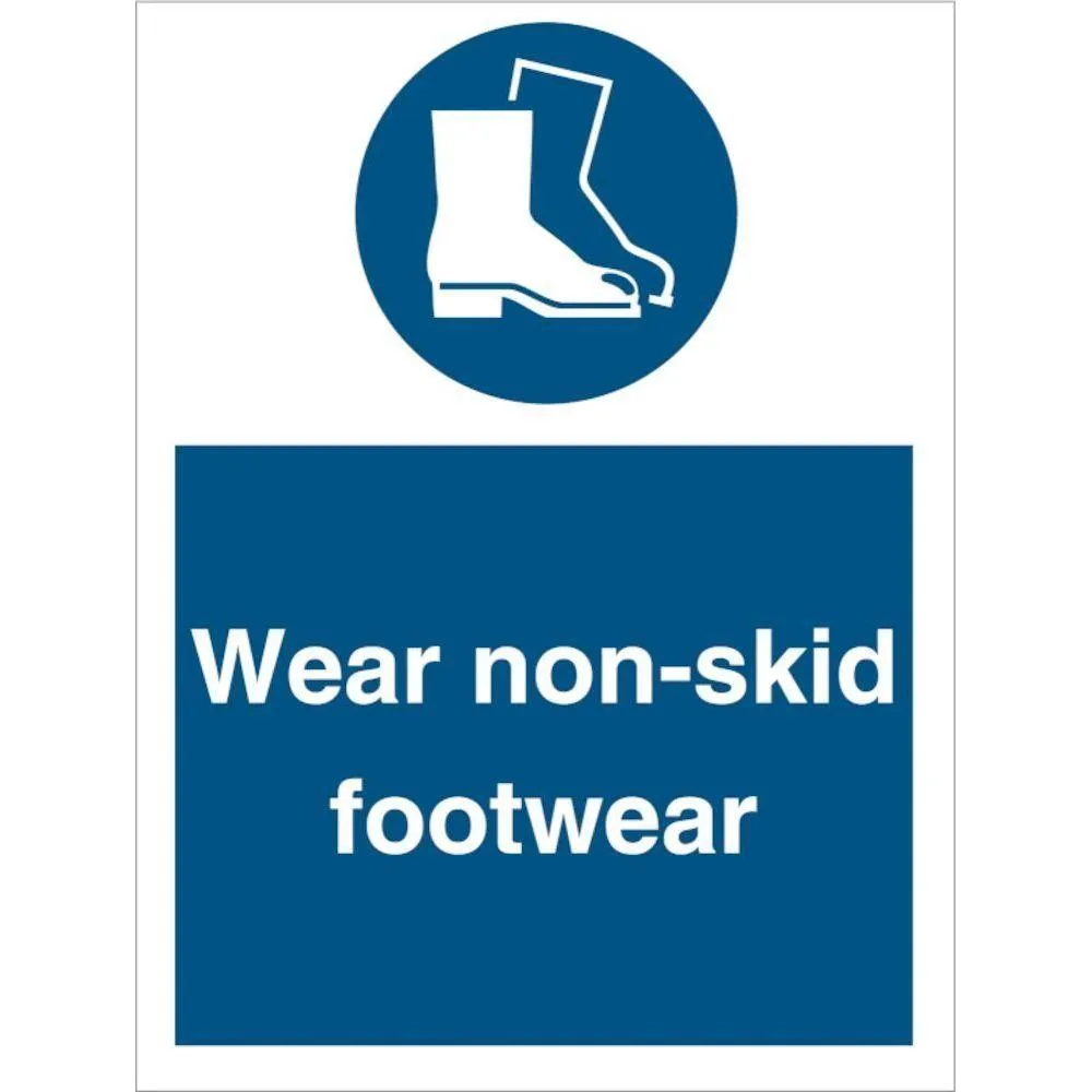 Sign IMO Wear non-skid footwear