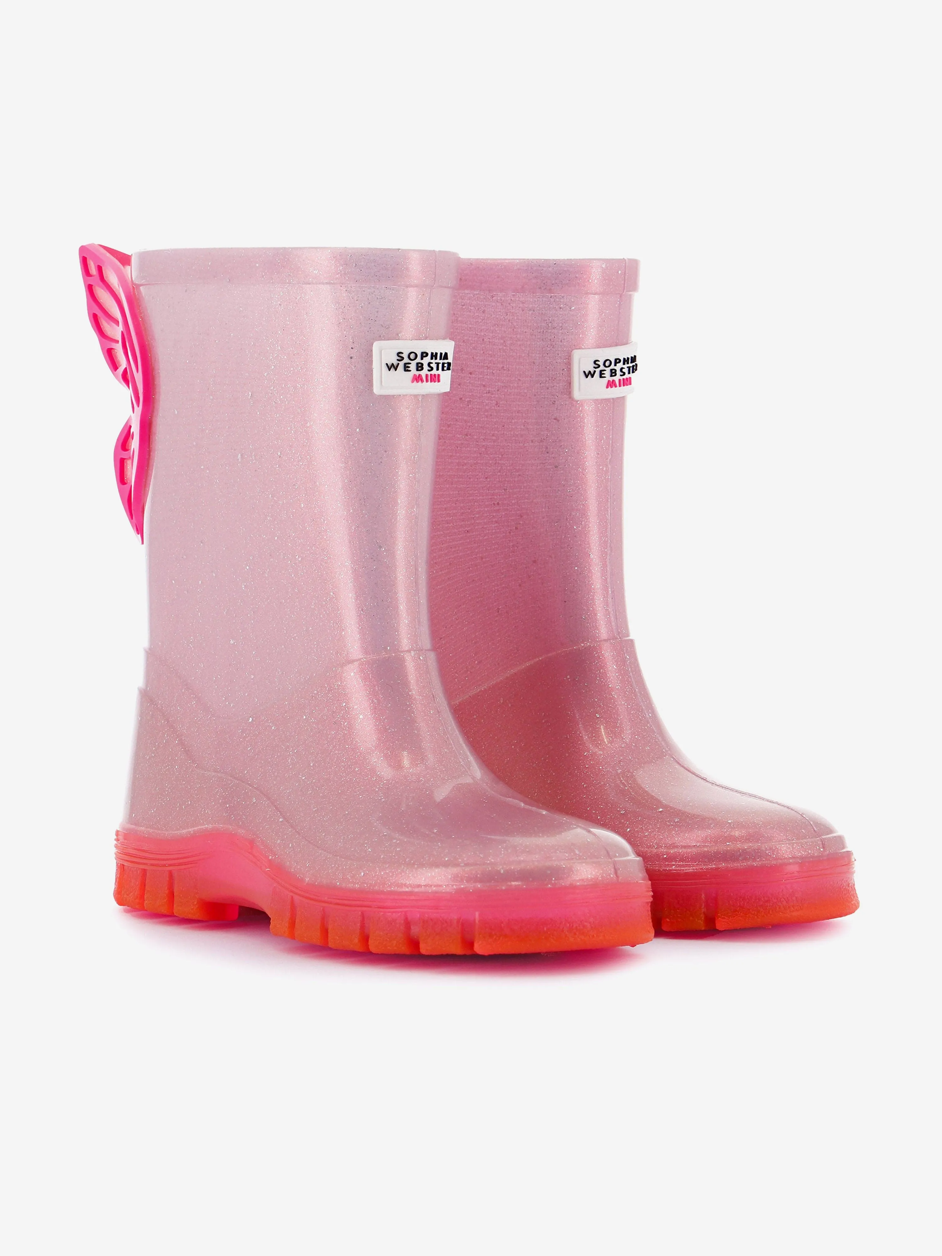 Sophia Webster Girls Butterfly Wellies in Pink