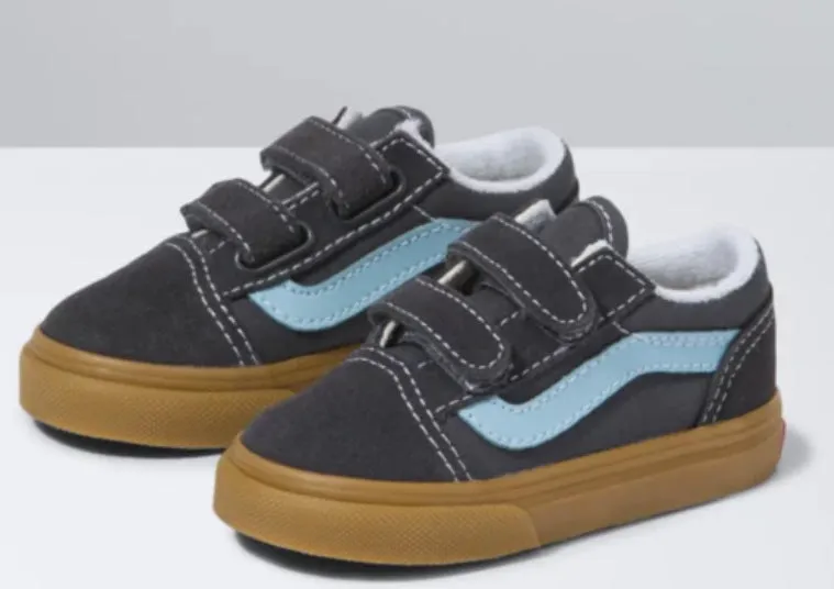 Vans - Toddler Old Skool V Shoes | Asphalt (Gum)