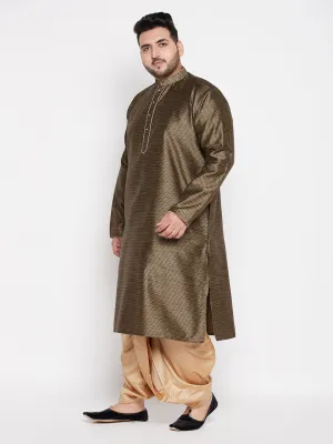 VASTRAMAY Men's Black Kurta & Dhoti Set