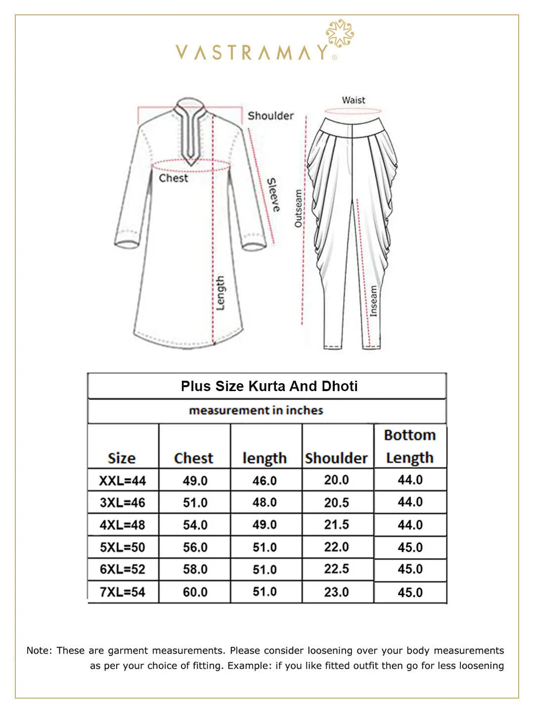 VASTRAMAY Men's Black Kurta & Dhoti Set