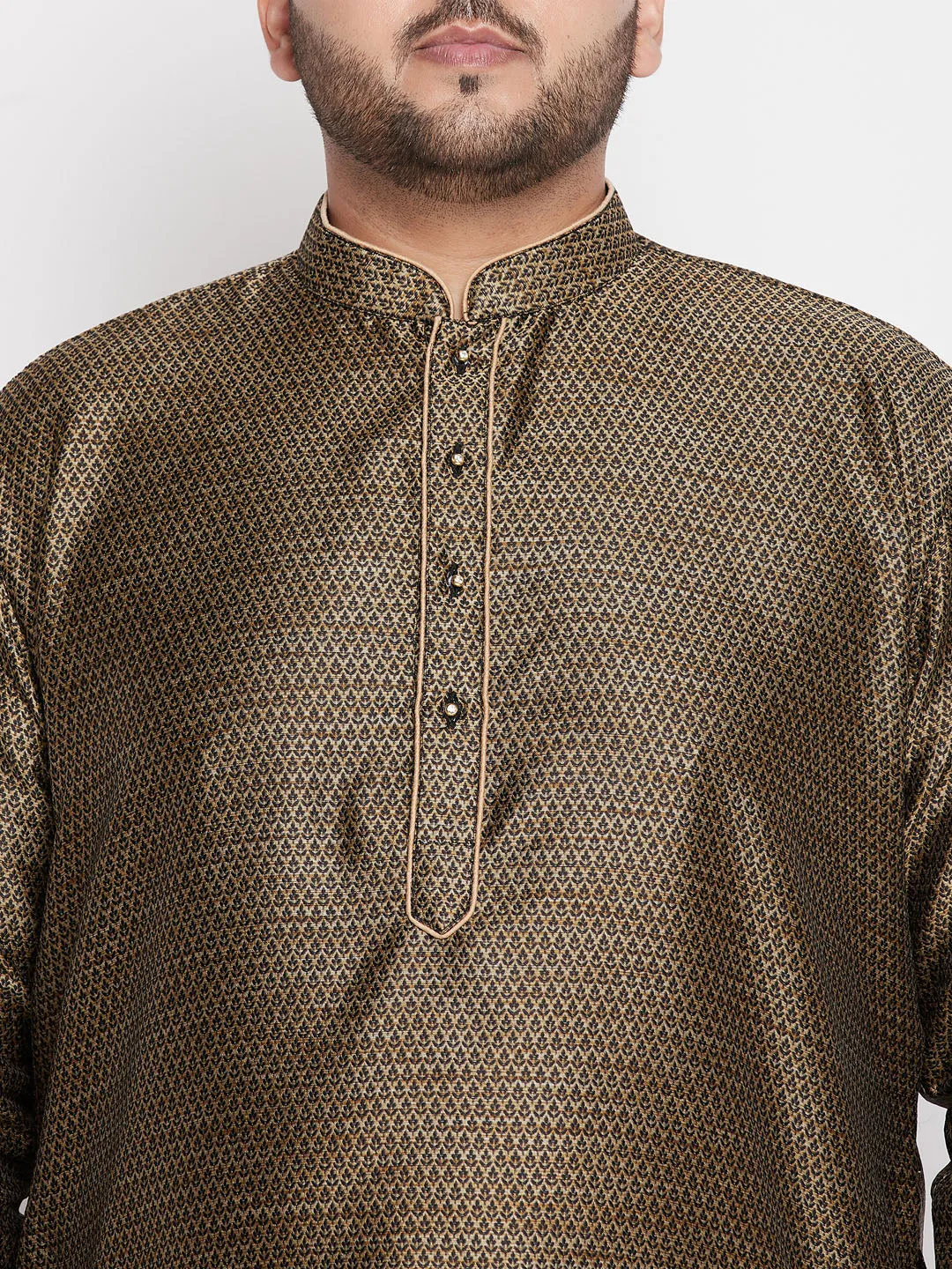 VASTRAMAY Men's Black Kurta And Pyjama Set