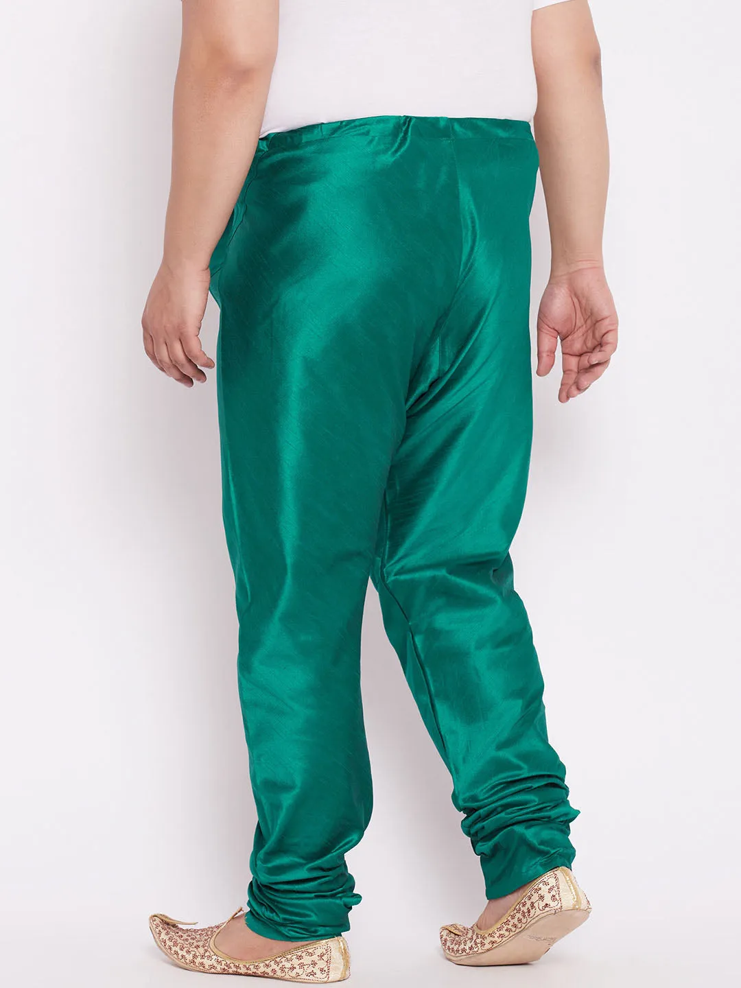 VASTRAMAY Turquoise Cotton Silk Churidar