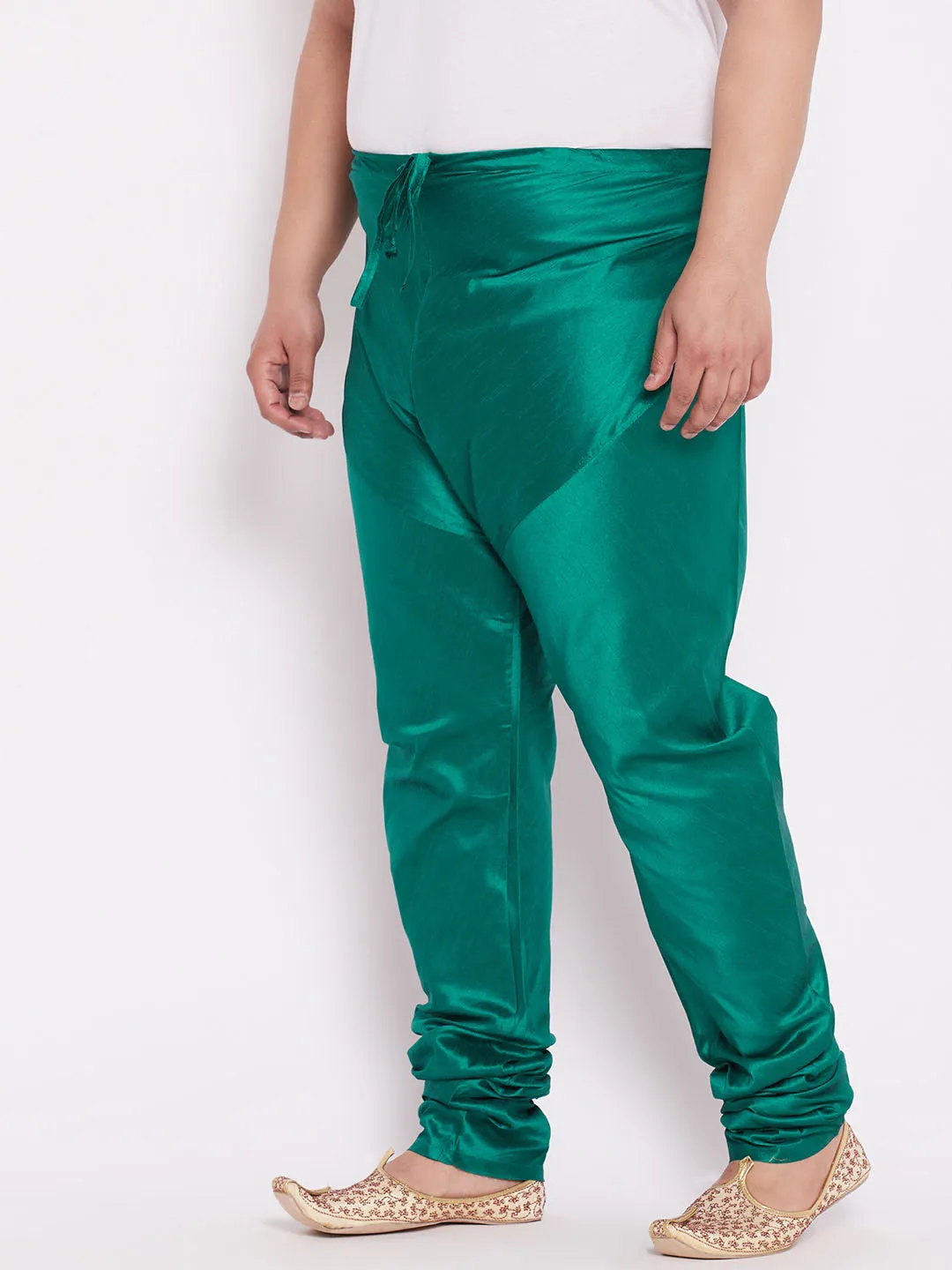 VASTRAMAY Turquoise Cotton Silk Churidar