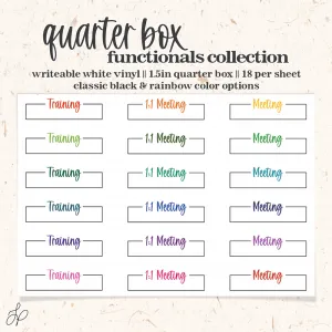 Work: Training Meeting 1:1 || Quarter Box Planner Stickers